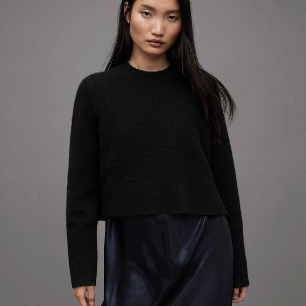 AllSaints Black Crew Neck Sweater - Picture 2 of 10